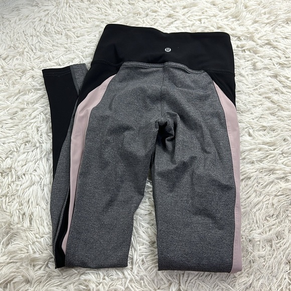 Lululemon Get Going Train Tight *28" Heathered Black / Black / Smoky Blush - Picture 4 of 6